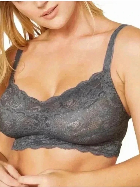 Cosabella Other - XL Cosabella Curvy Sweetie Sift Bra Gray Floral Lace Longline in Anthracite
